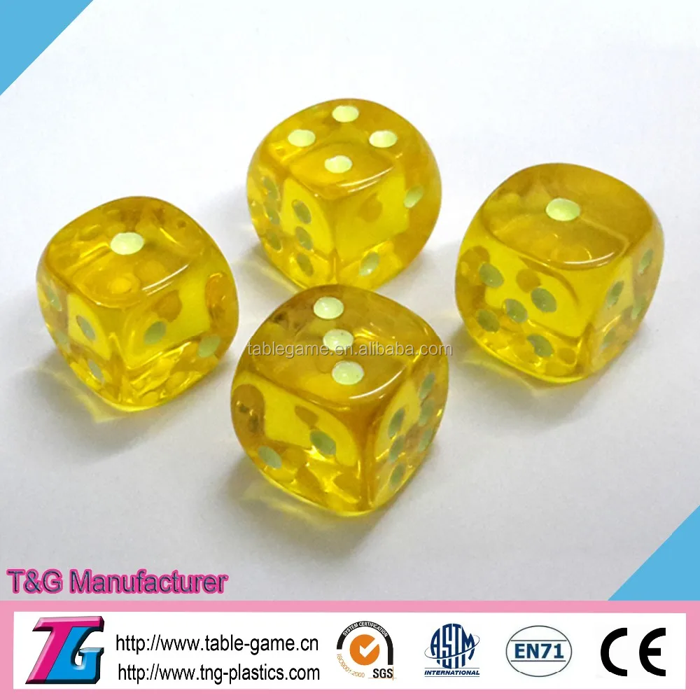 high quality resin transparent dice for dice game