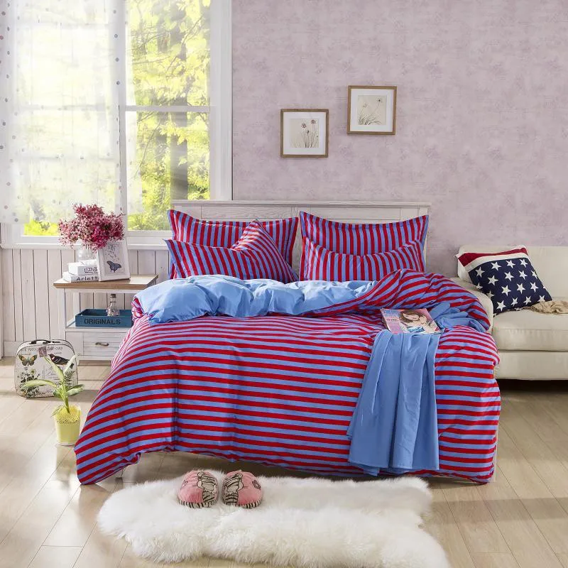 Adult bedding set Brief style stripe duvet cover set bed linen bedclothes 3or 4pcs/set bed cotton set quilt cover bedspread.