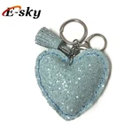 Fashion cheap luxury handmade cute love lightweight leather tassel keychain