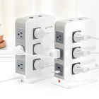 New design US plug extension power socket outlet with USB ports