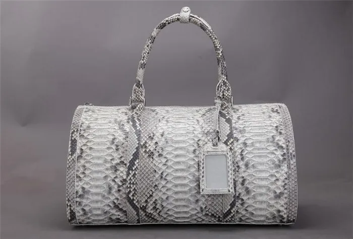 Vintage Design Custom Python Leather Duffle Bags Men Gym Bag for Travelling_5