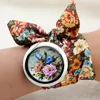 Design Ladies Flower Cloth Wristwatch Fashion Women Dress Watch High Quality Fabric Watch Sweet Girls Bracelet Watch