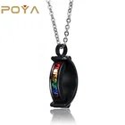POYA Jewelry Hot Sale Rainbow Pendant Stainless Steel Necklace for Men and Women