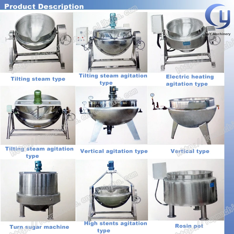 Stainless steel jacketed kettle for food