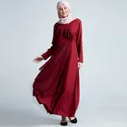 2018 chic style abaya arabic dress fashion contrast fabric african female clothes full bell sleeve islamic clothing