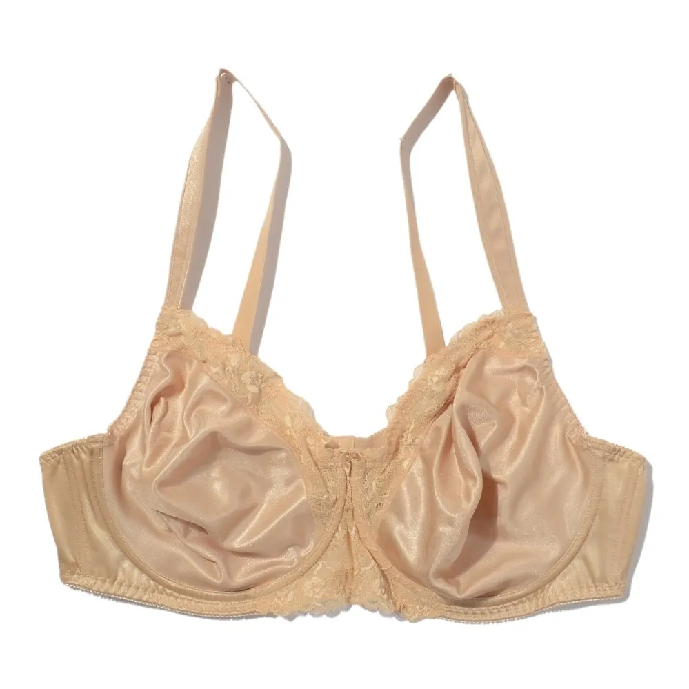 Fashion oversized cup women's single-bra mm plus size corset ultra-thin skin color lace sexy bra