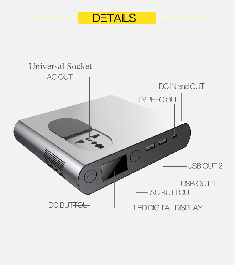 26800Mah portable AC socket laptop power bank with ac outlet - ANKUX.COM