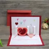 Modern Chinese Red 3D Pop Up Wedding Invitations Card