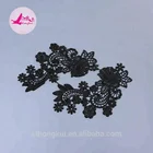 New design net mesh polyester embroidery lace/ water soluble black lace appliques in china
