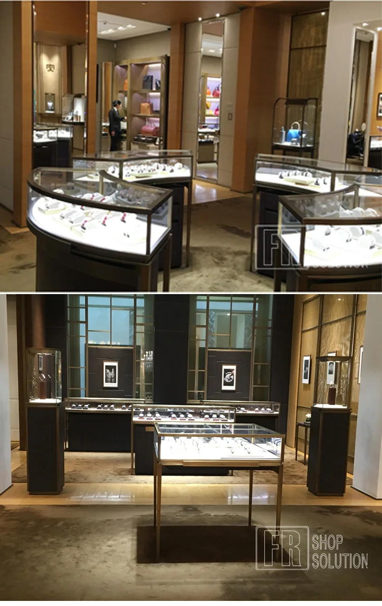 独特的珠宝店展示展示柜台设计豪华玻璃展示架首饰