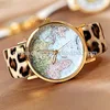 Hot Sale christmas gifts Retro World Map Watch Fashion Leather Alloy Women Casual Analog Quartz Wrist Watch items