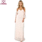 Off the shoulder Elegant wedding Evening white tulle lace maxi Dress