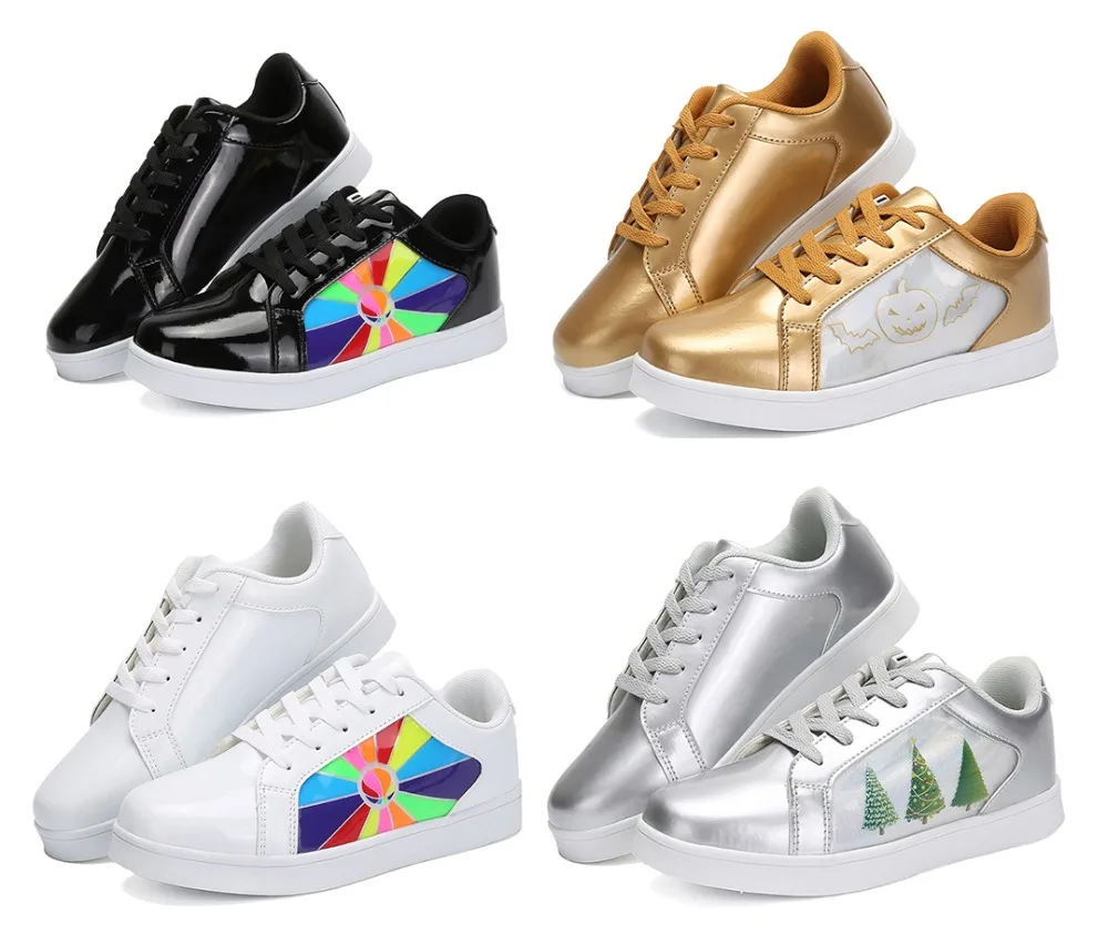 new year christmas gift led rainbow color shining shoes