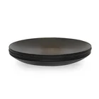 Amazon トップ販売 oem プラスチックディナープレート 11 "黒メラミンプレートアンブレイカブルレストラン陶器メラミン充電器皿