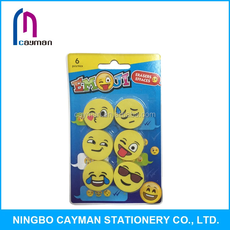 printed funny cute promotional gift emoji erasers,cute 3d eraser