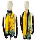 Customize the luxury 90x180 digital print silk scarves for women's shawls