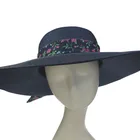 ABPF Wide Brim Sombrero Summer Beach Sun Foldable Straw Hats With Bow Satin