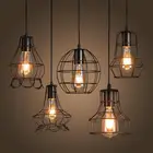 Retro Iron Black Cage Shade Vintage Edison Hanging Lamps