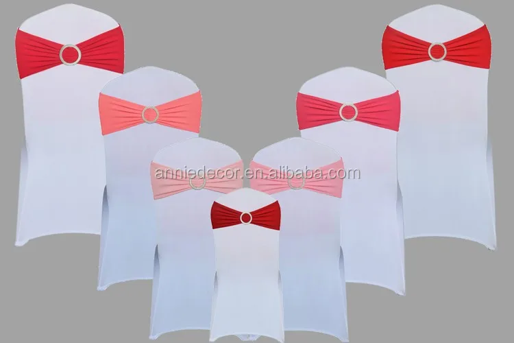 Royal Blue Elastic Chair Sashes Spandex with Buckle Wedding Banquet Party Hotel Event Decoration Chair Bows