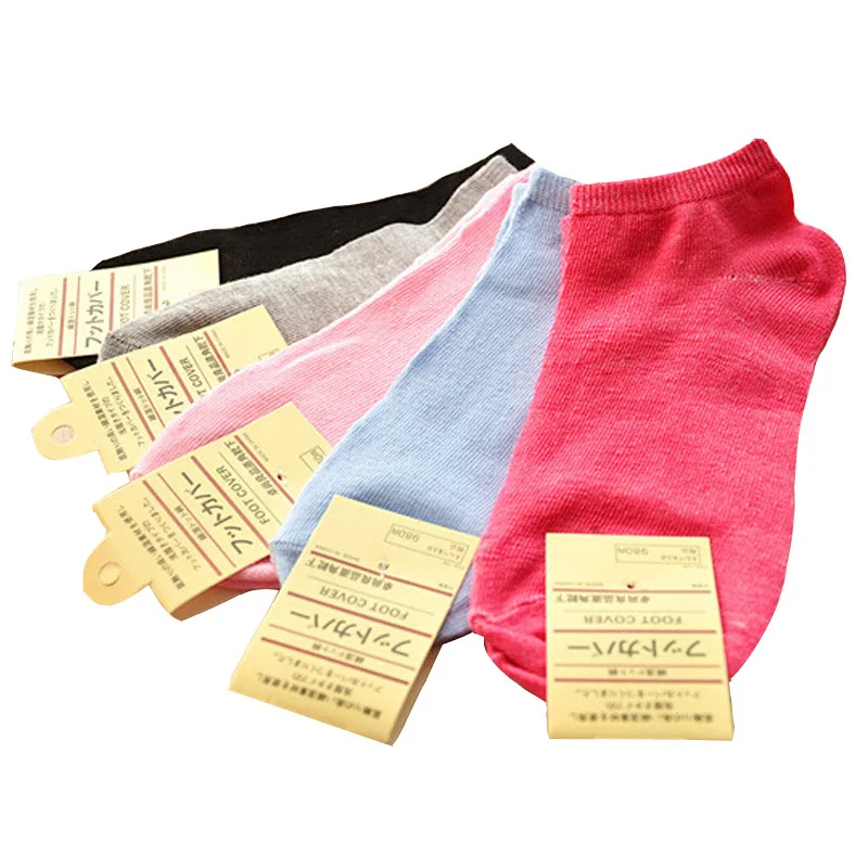 Top Sale 2015 Summer Women Cotton Sock Candy Color Pure Color Thin Section Cotton Sock Sport Brand Socks Casual Ladies 5pair/lot
