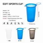 Smoke Grey TPU 200Ml Drinking Soft Silicone Race Water Drinking Cup Running
