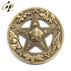Custom antique gold metal 3D logo engraved souvenir badges/mansonic car auto emblems
