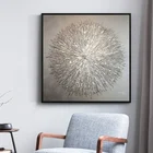 Canvas painting modern abstract wall decoracion acrylic silver painting Wall art Pictures for living room home decor