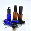 Custom design eliquid glass bottles Amber blue glass airless pump bottle with pump sprayer