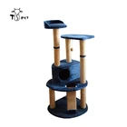Play Climb Sleep Cat Tree Product Plastic Plush And Wooden Material Castle Pet Accessory Of Cat Scratcher