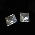 20mm clear chandelier prism crystal square beads two holes of chandelier lamp parts for home wedding decor