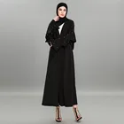 front open abaya latest design long sleeve maxi women muslim dress