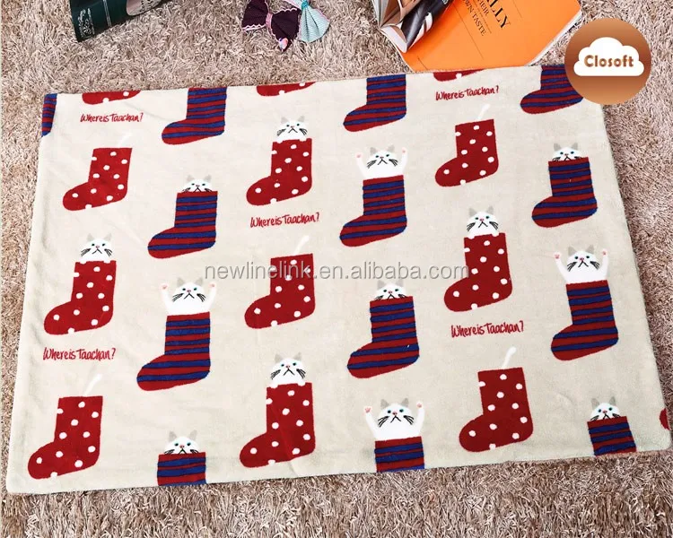 fashion cartoon printed winter crochet baby blanket