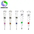Crystal twister metal spiral tail garden decorative wind spinner