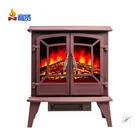 3D flame cast iron LED freestand electric decorative indoor stove fireplace