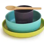 Biodegradable Plate and Bowl Bamboo Fiber Dinnerware Sets