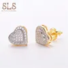 Jewellery 925 Diamond Heart Earrings Stud Sterling Silver Womens Gender And Zircon Guangzhou Earring Back