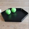 New hexagon shape black metal tray for food storage display