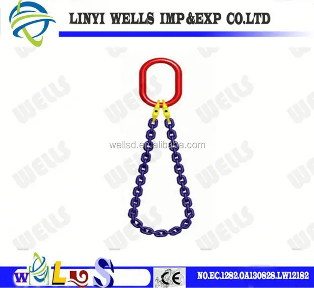 grade s6 lifting grade 80 single chain sling with master link