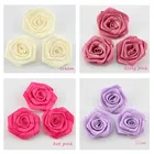 Artificial Crafts Handmade Satin Ribbon Rose Flowers For Garment