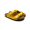 super light yellow flat women cork shoes