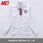 100% Cotton White School Uniform Shirt For Child With Embroidery Logo