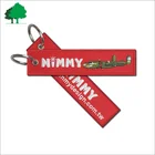 Direct factory Customized Airline Fabric Key Both Sides Twill Fabric Airline gift Embroidery Keychains
