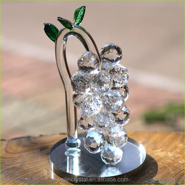 luxury vogue figurine crafts large grape crystal wedding gifts