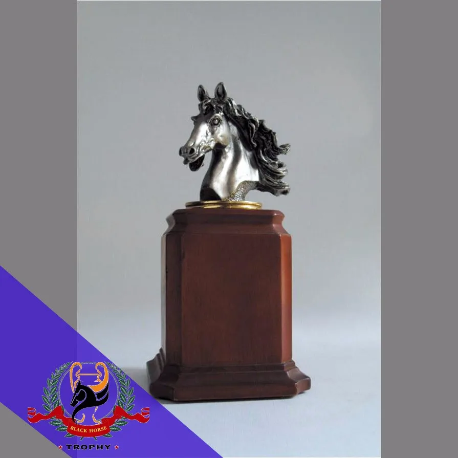 Troféus e prêmios de base da cabeça de cavalo de madeira artesanato