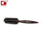 2018 High quality round nylon hair brush with real boar bristle for thin short