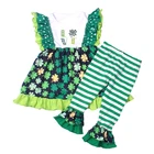 Fashion girls clothes set ruffles design kids dress sets spring outing dresses for children