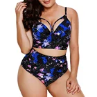 2019 Woman Plus Size Swimsuit One Piece Bathing Suit for Women Big Leaf Swimming Vintage Female Swimwear