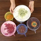 High quality 6 Pack BPA Free Food Covers Silicone Strech Lids Dish Covers