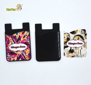 promotional gift mobile phone card holder with microfiber scree
