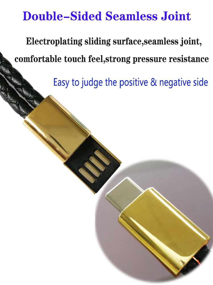 Wholesale Braided Leather Magnetic Bracelet Charger USB Type C Micro Data Android Cable Charging Cable For iphone For Android - ANKUX.COM
